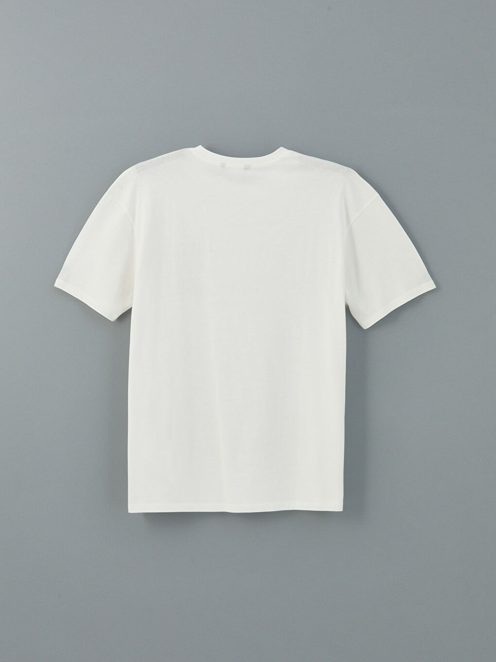 Ekru Bisiklet Yaka Kısa Kollu Baskılı Penye Erkek Tişört-1