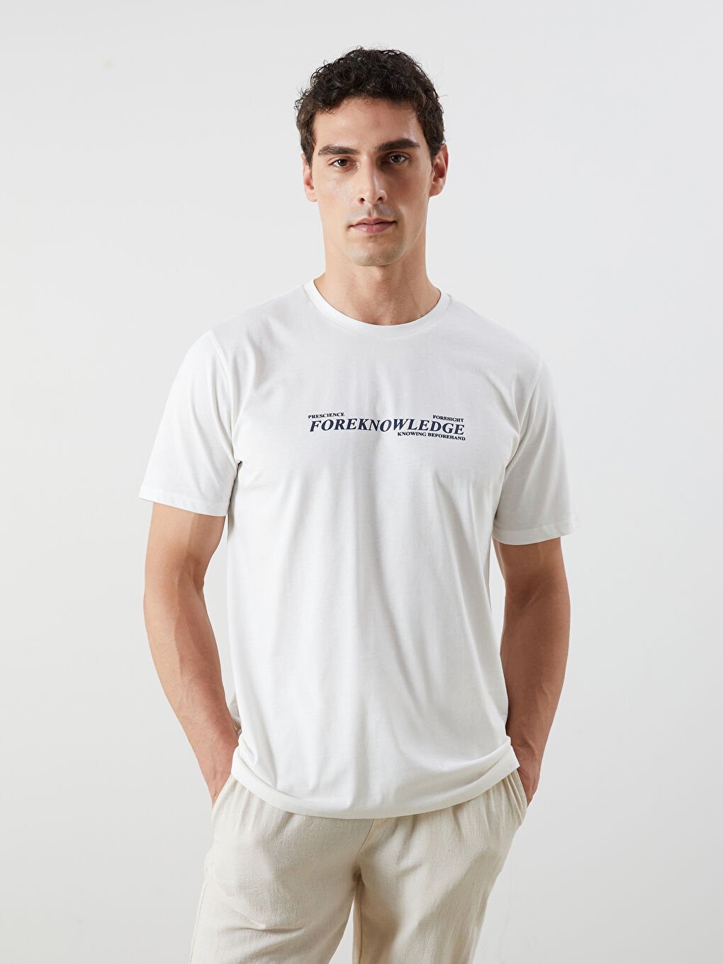 Crew Neck Short Sleeve Printed Combed Cotton Men's T-shirt