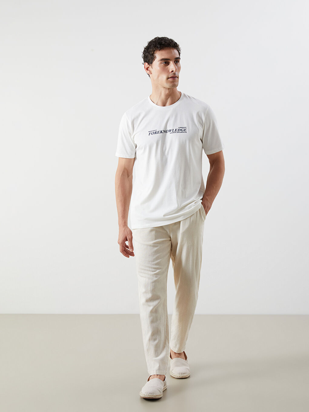 Crew Neck Short Sleeve Printed Combed Cotton Men's T-shirt-1