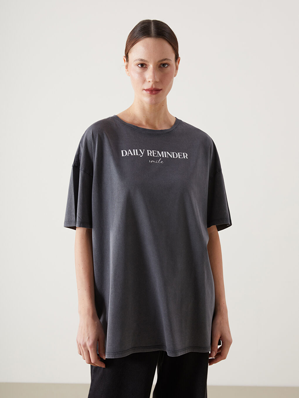 LCW ECO Γυναίκα ΑΝΘΡΑΚΙ T-shirt -S5IJ15Z8-SFS