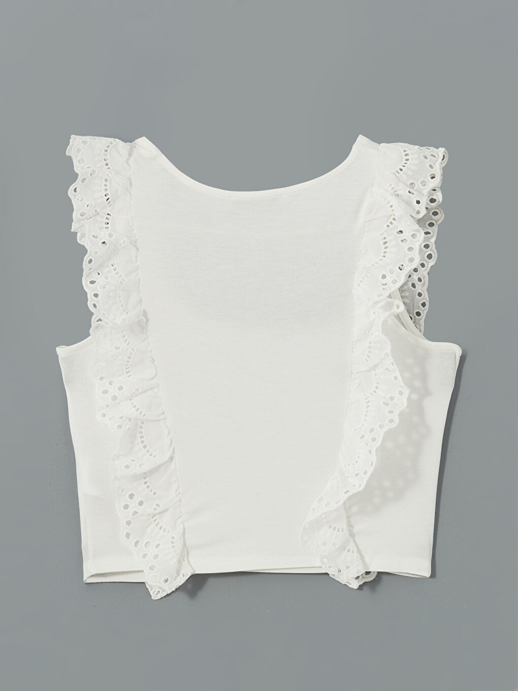 LCW ECO Square Neck Lace Crop Women's Blouse -S5IJ19Z8-R9J