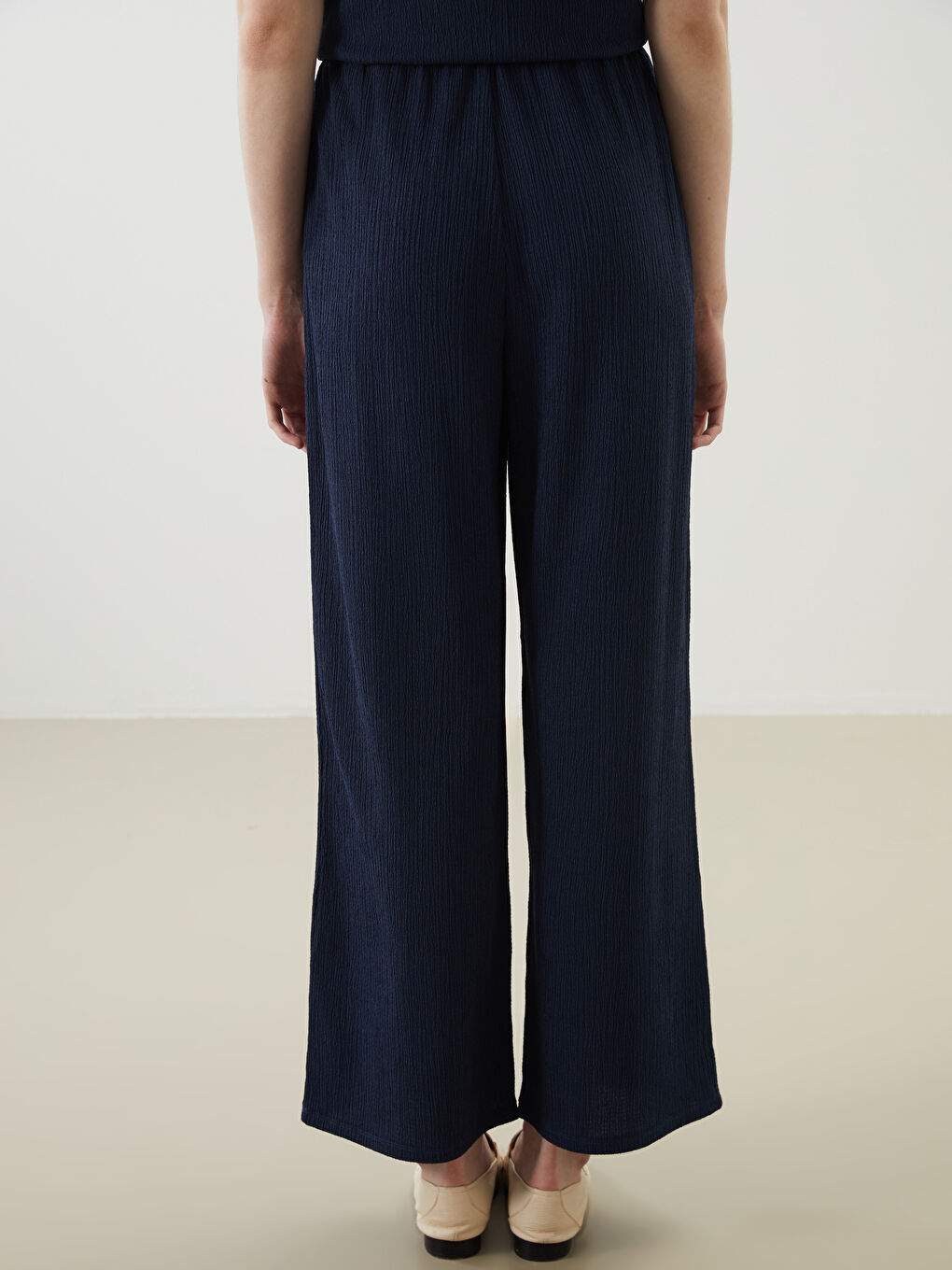 LCW Vision Elasticated Waist Textured Women's Trousers -S5IJ28Z8-HRC