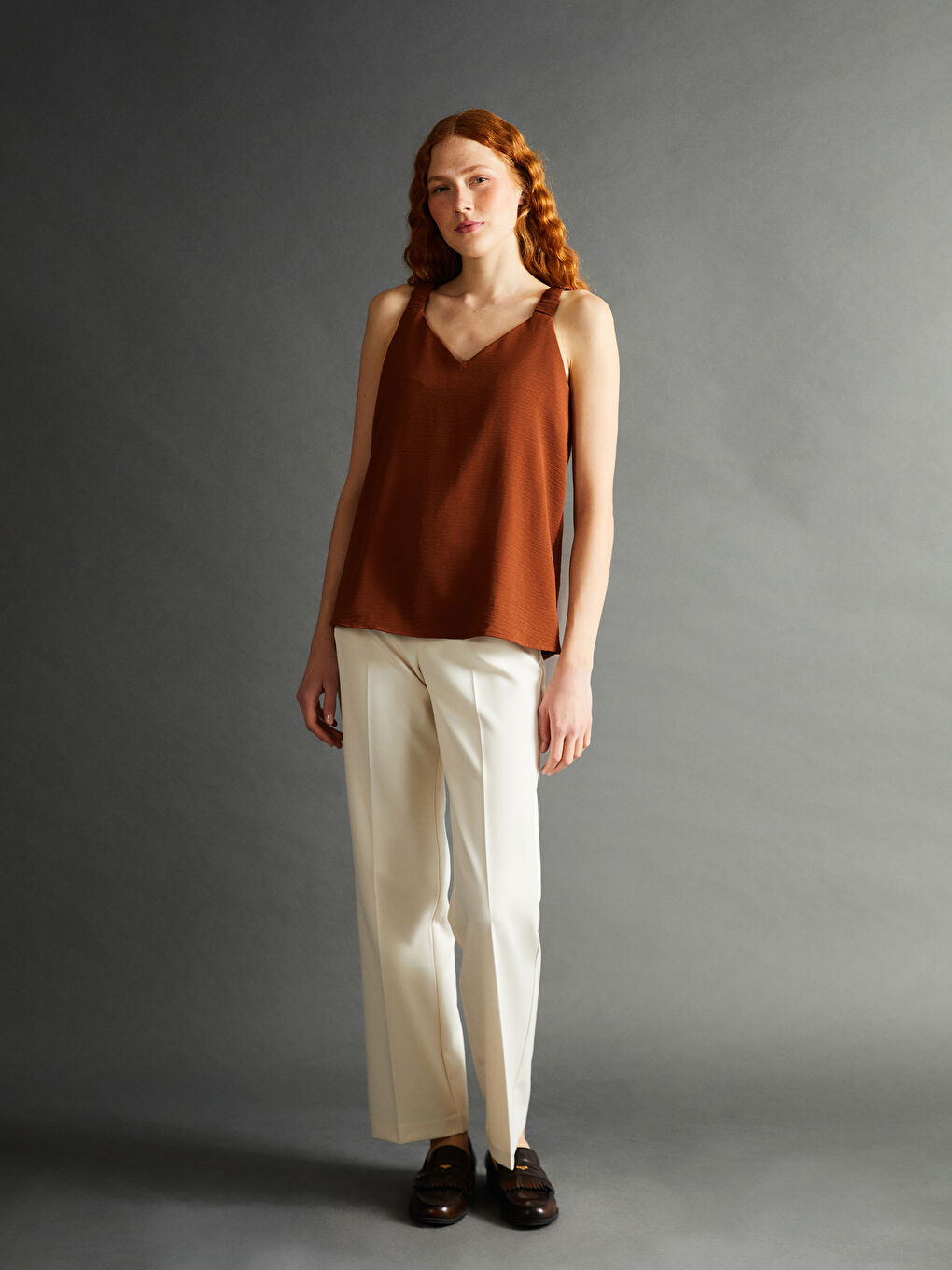 V-Neck Women's Blouse -S5IJ35Z8-YHQ