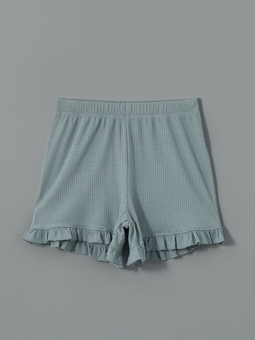 Turkuaz Bisiklet Yaka Baskılı Kız Çocuk Tişört ve Şort-3