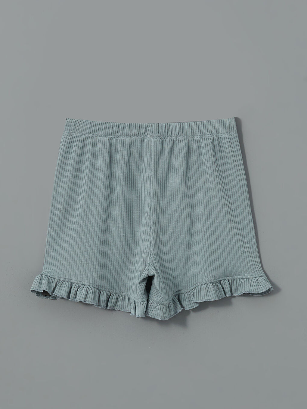 Turkuaz Bisiklet Yaka Baskılı Kız Çocuk Tişört ve Şort-4