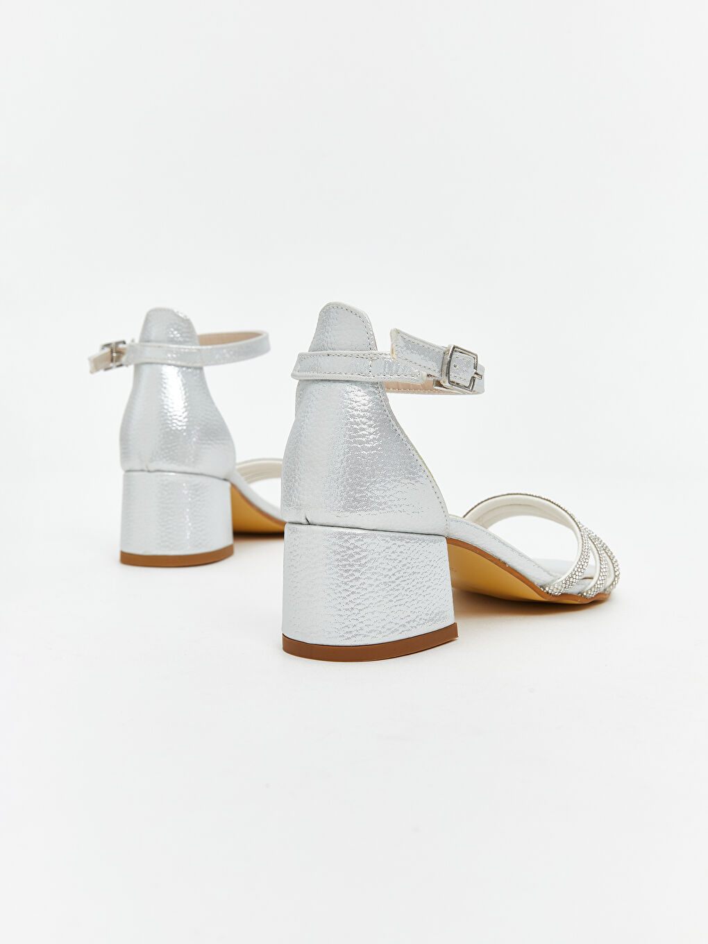 Gri Taş Detaylı Topuklu Kız Çocuk Ayakkabı-4