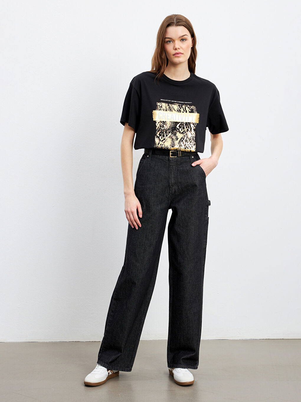 Crew Neck Printed Women's T-Shirt -S5IJ62Z8-CVL