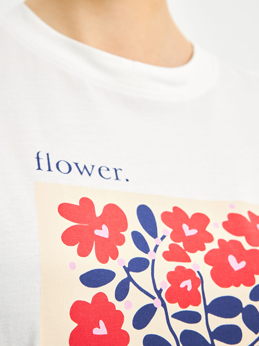 Crew Neck Floral Oversize Women's T-Shirt -S5IJ66Z8-FEF
