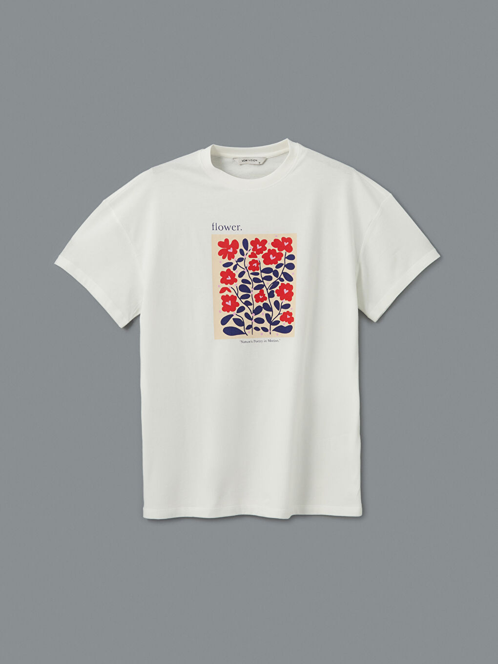 Crew Neck Floral Oversize Women's T-Shirt -S5IJ66Z8-FEF