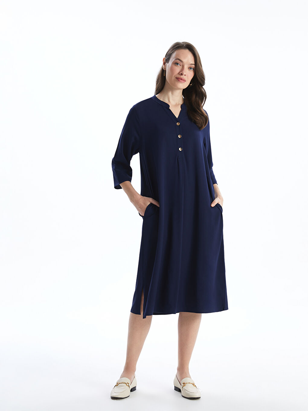 Henley Neckline A Form Women’S Dress -S5IJ72Z8-E1J