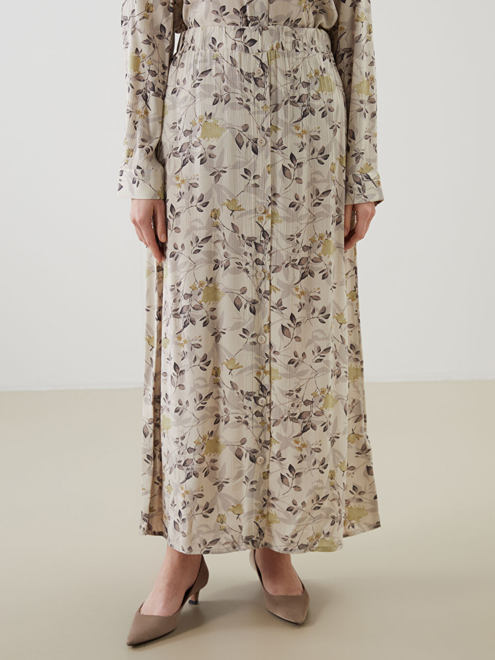 Elastic Waist Floral A-Line Women's Skirt -S5IJ73Z8-F9C