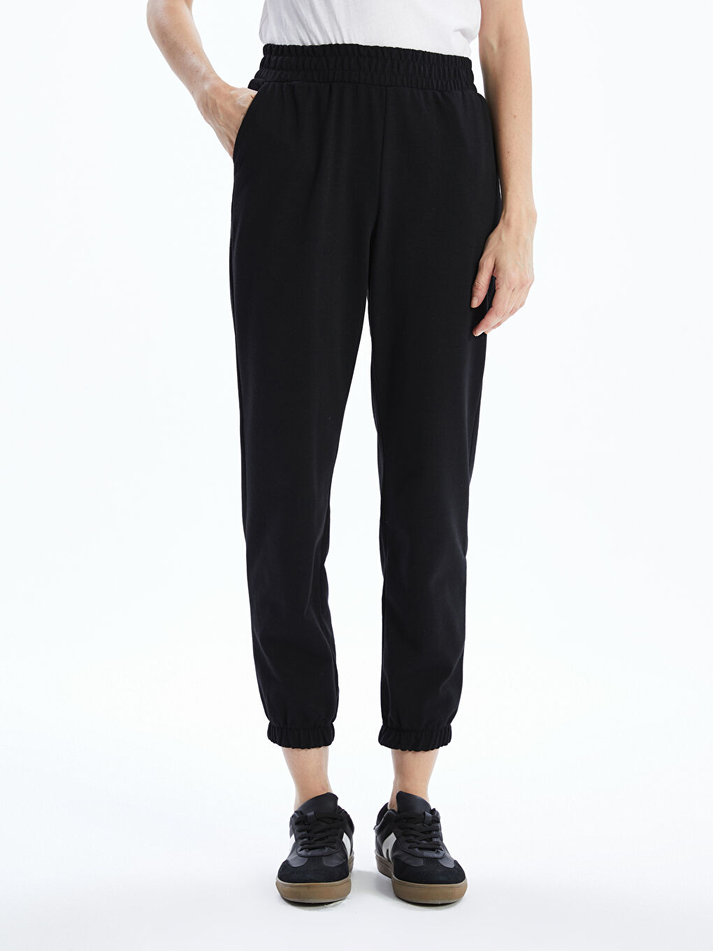 LCW ECO Siyah Beli Lastikli Kadın Jogger Eşofman Altı - 1