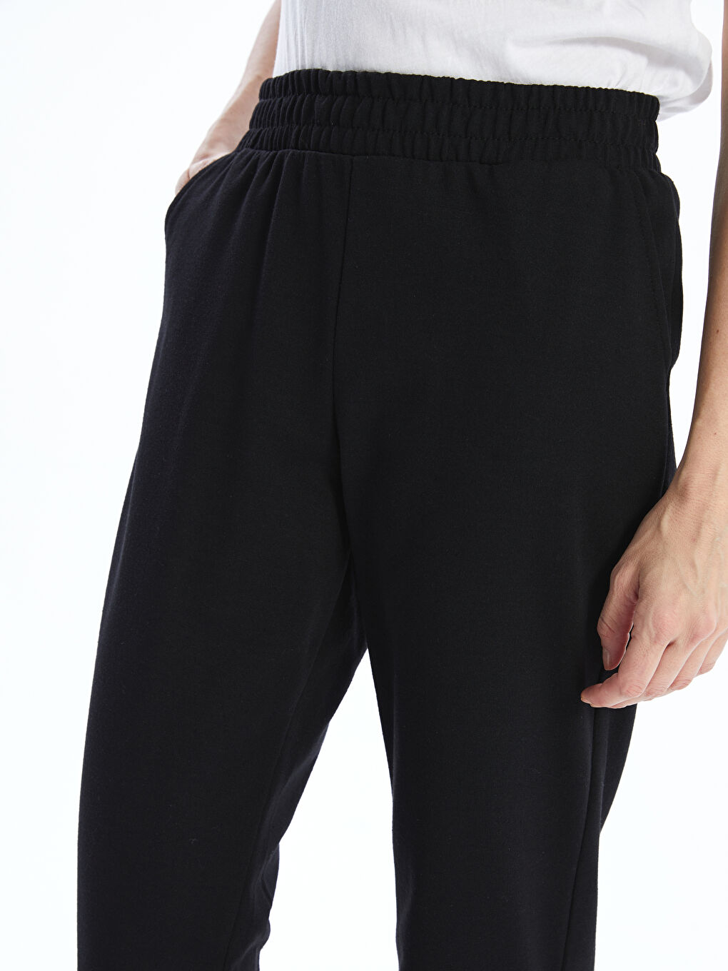 LCW ECO Siyah Beli Lastikli Kadın Jogger Eşofman Altı - 2