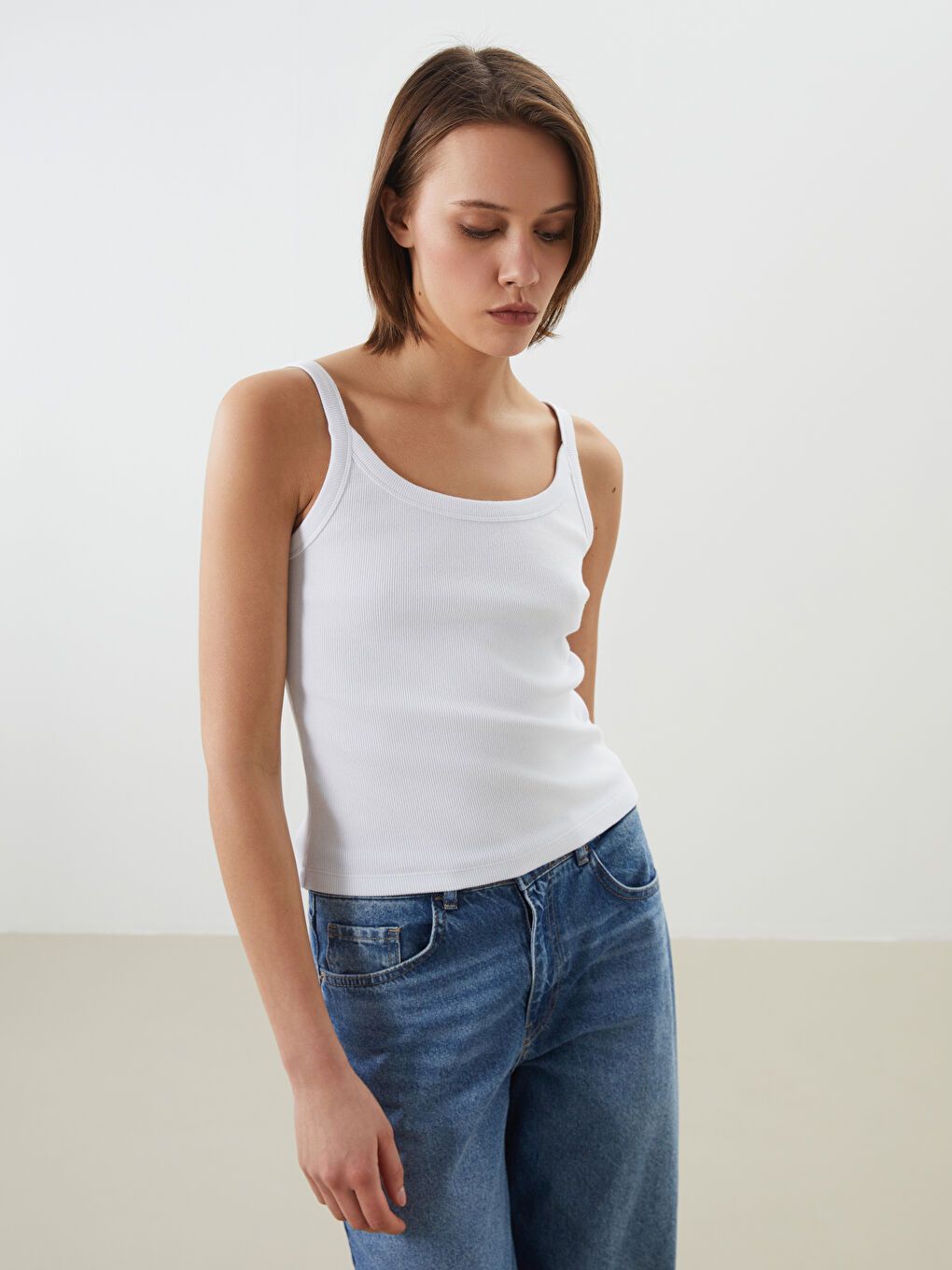 LCW Vision U Neck Strappy Women's Vest -S5IK02Z8-Q6K