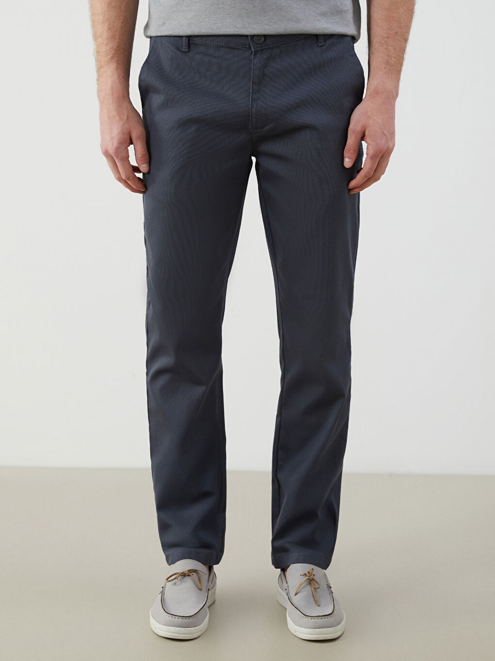 Lacivert Standart Kalıp Erkek Chino Pantolon-1