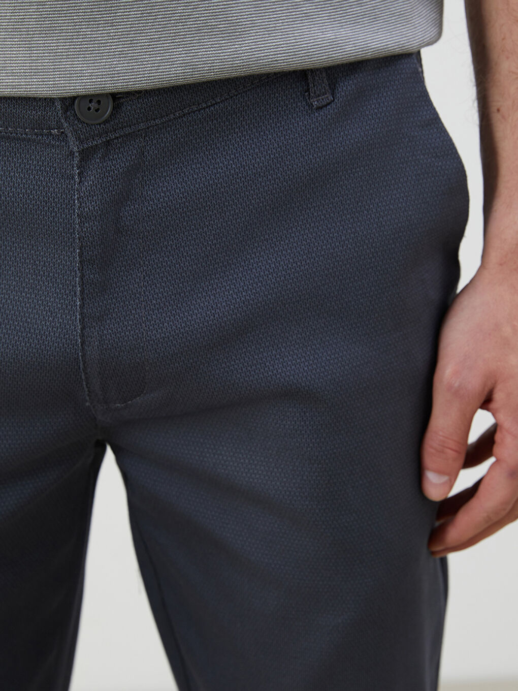 Lacivert Standart Kalıp Erkek Chino Pantolon-2