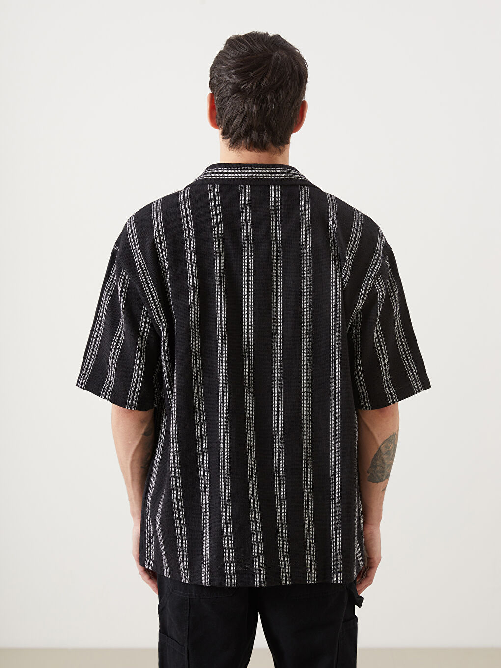 Regular Fit Short Sleeve Striped Men's Shirt -S5IK27Z8-LEG