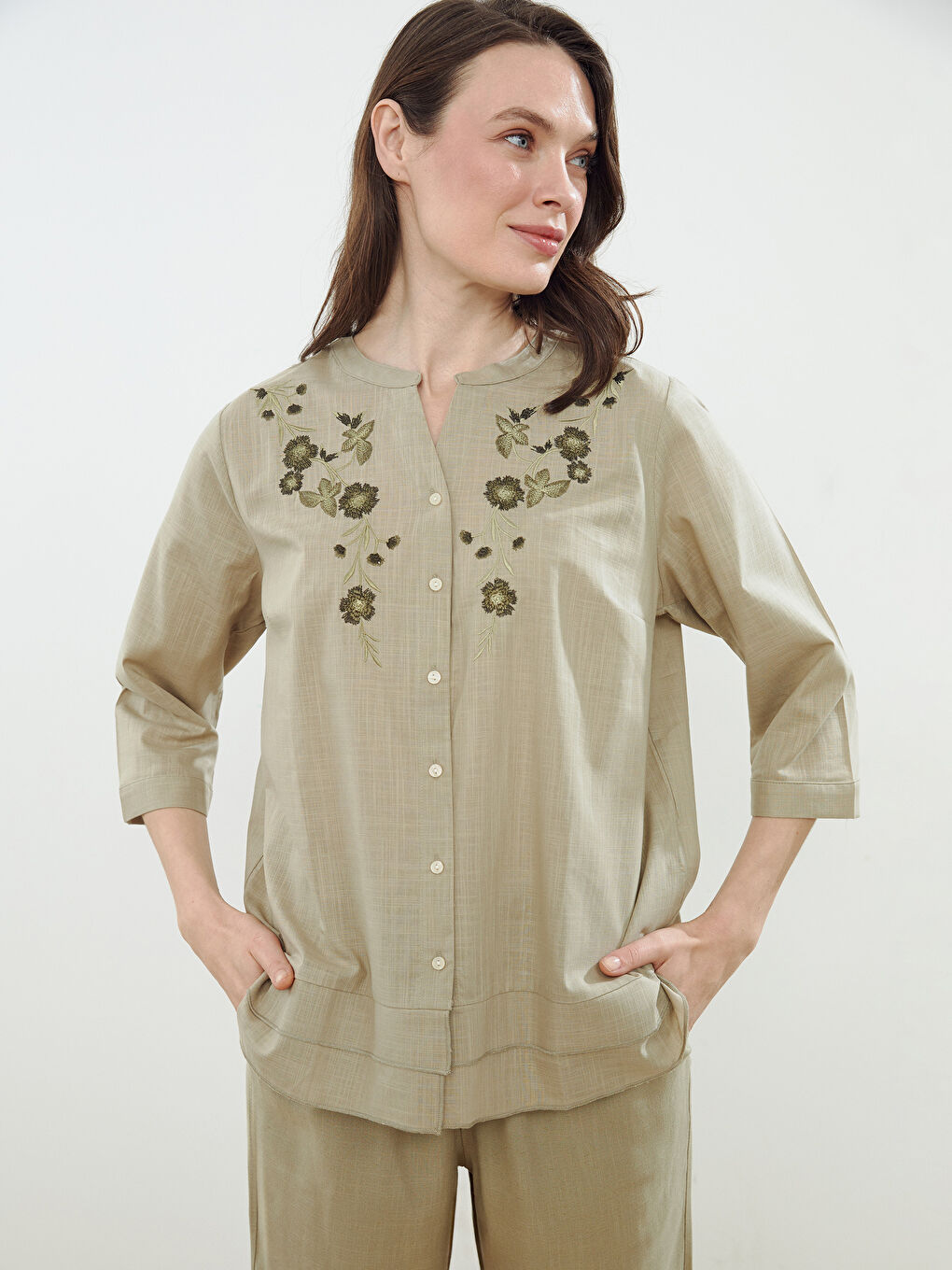 Woman KHAKI Blouse -S5IK34Z8-GVE