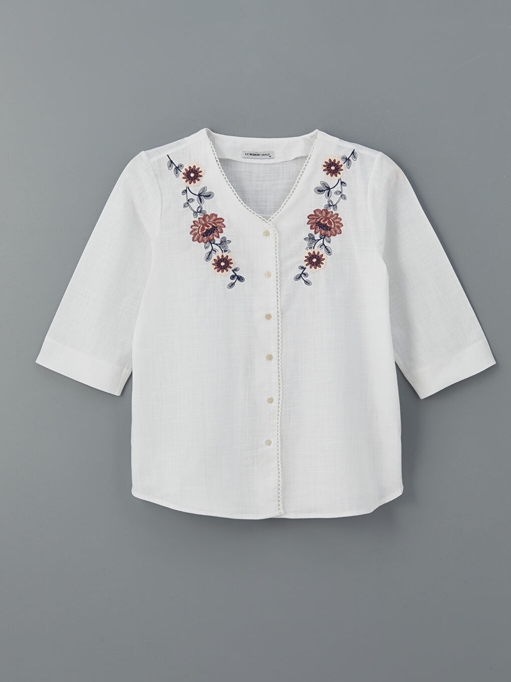 Regular Fit Embroidered Women's Shirt -S5IK35Z8-KE8