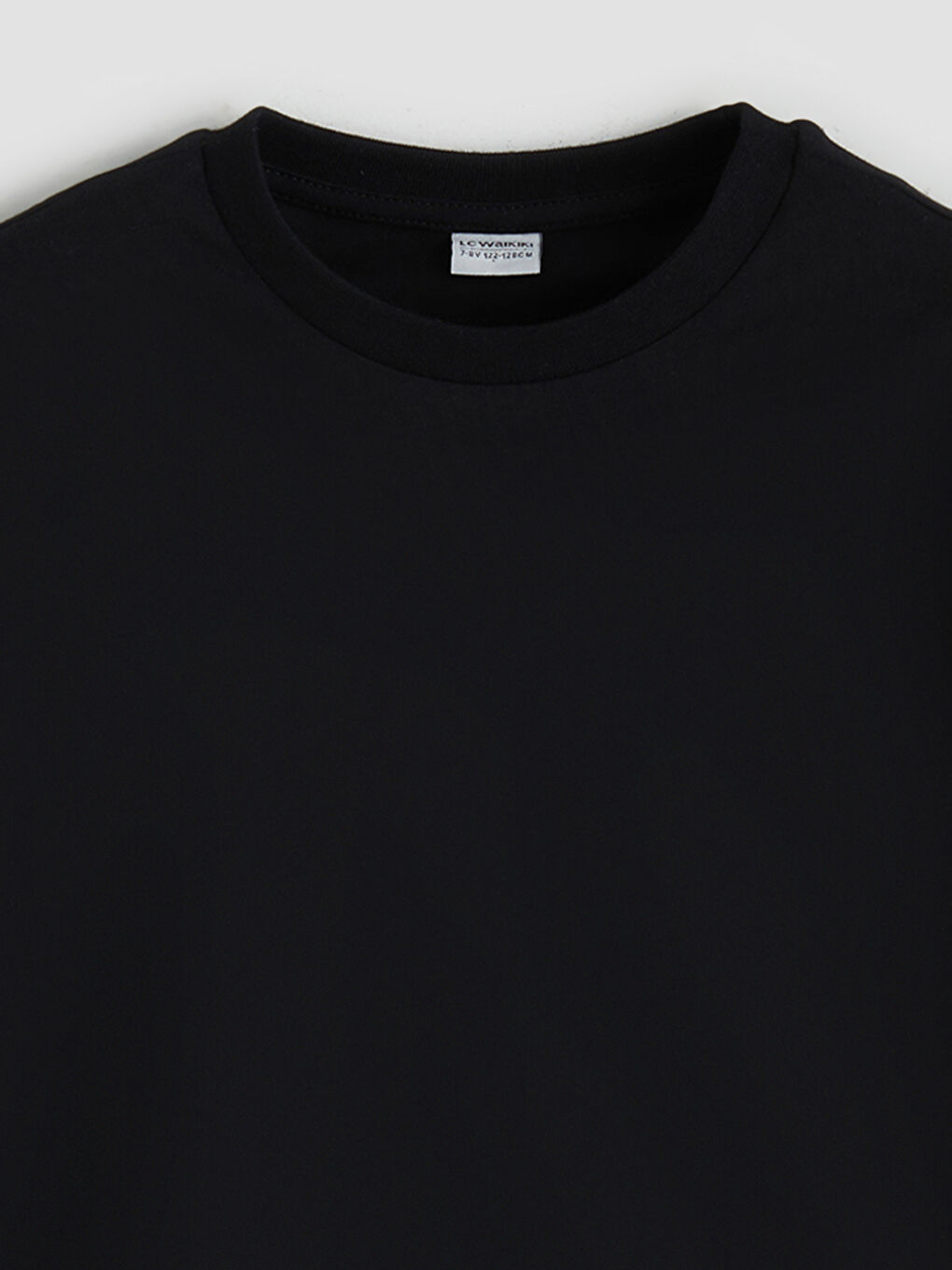 Siyah Bisiklet Yaka Kız Çocuk Tişört-2