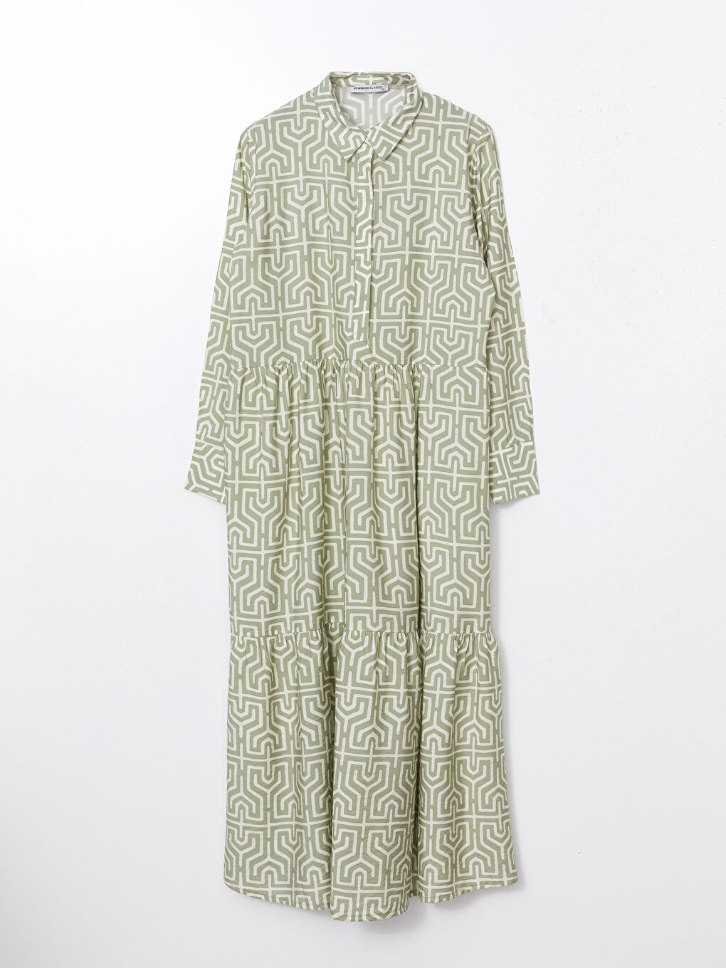 Collared Neck Patterned Women's Dress -S5IK59Z8-LRR