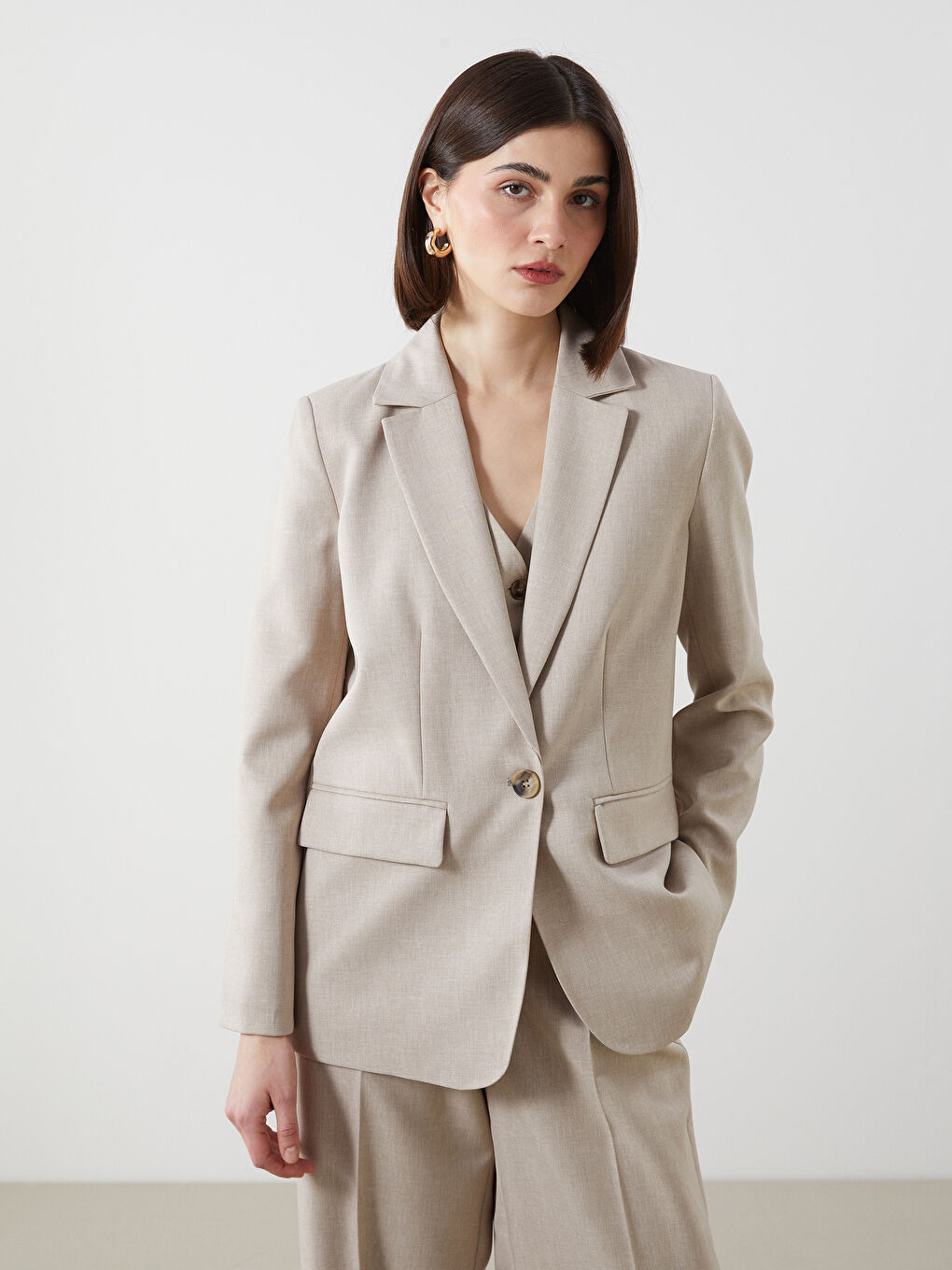 LCW Vision Bej Kadın Blazer Ceket