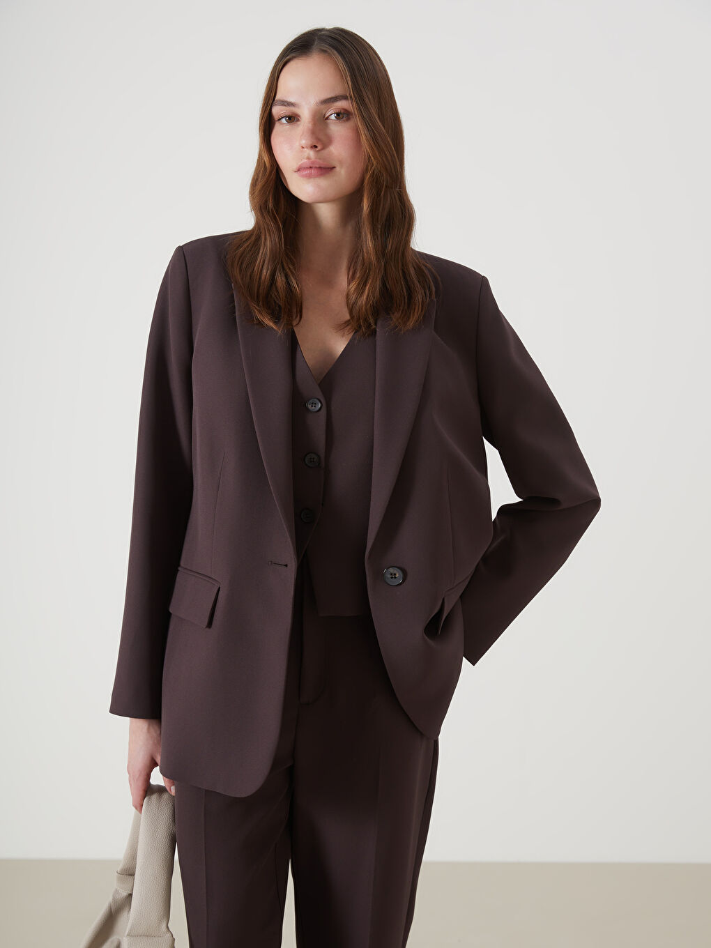 LCW Vision Kahverengi Kadın Blazer Ceket - 2