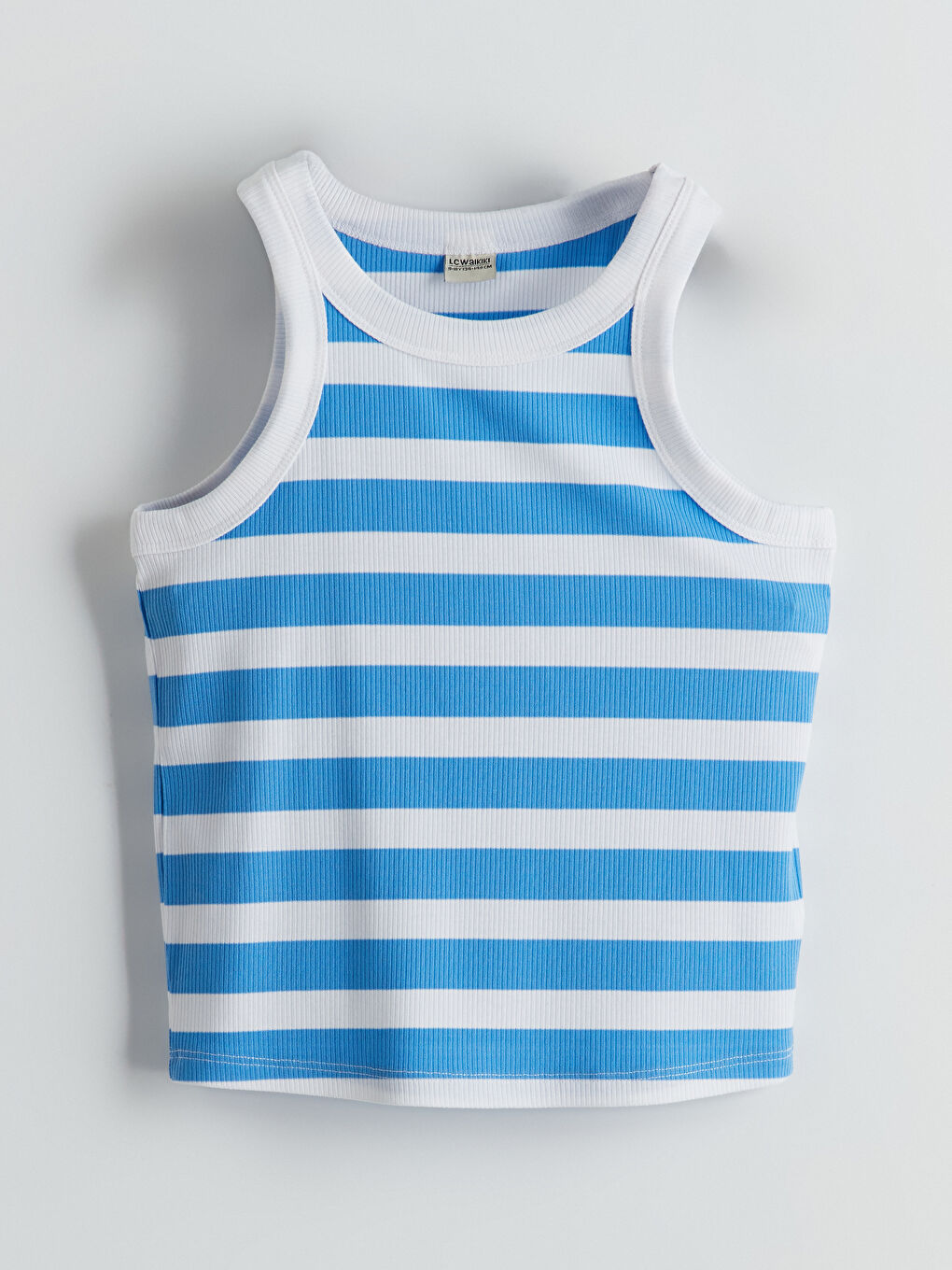 LCW Kids Halter Neck Striped Ribbed Girls' Tank Top -S5IK69Z4-LEN