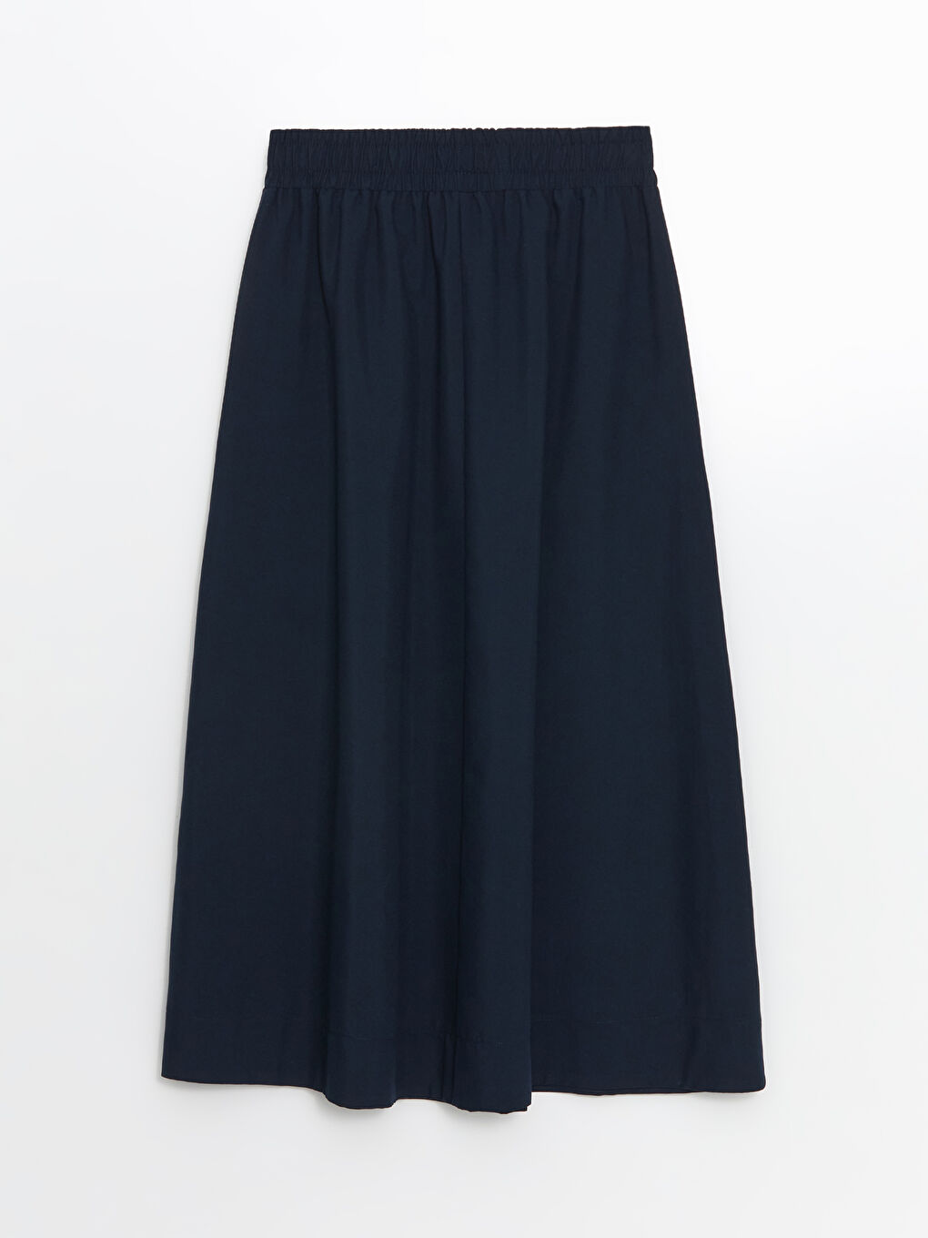 Lacivert Beli Lastikli Kadın Etek-5