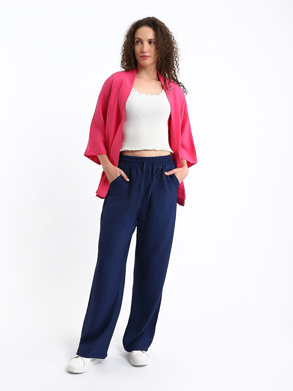 Shawl Collar Women's Kimono-1