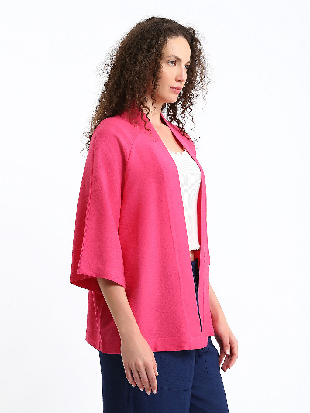 Shawl Collar Women's Kimono-3
