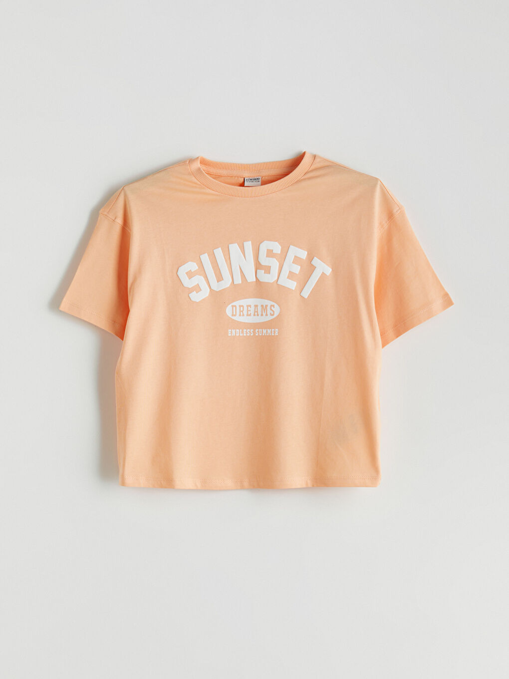 Crew Neck Girls Crop T-Shirt -S5IL12Z4-VVW