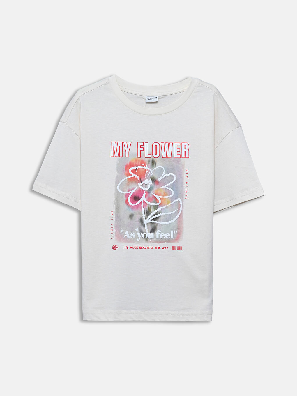 LCW Kids Crew Neck Floral Girls' T-Shirt -S5IL14Z4-FRC