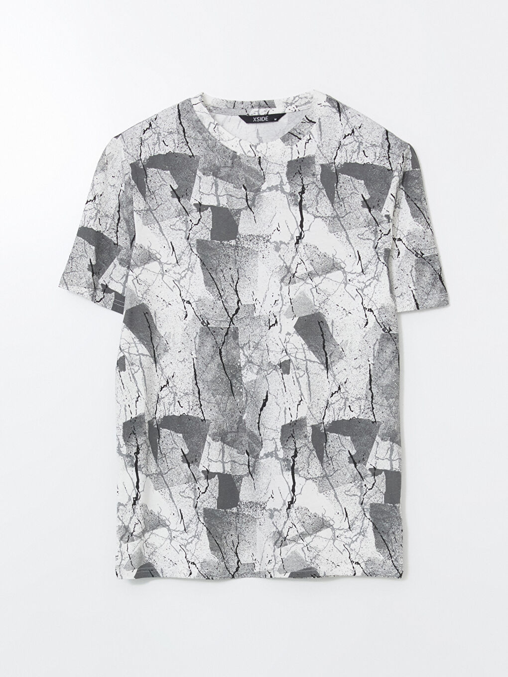 Crew Neck Patterned Jersey Men's T-Shirt -S5IL25Z8-R9J