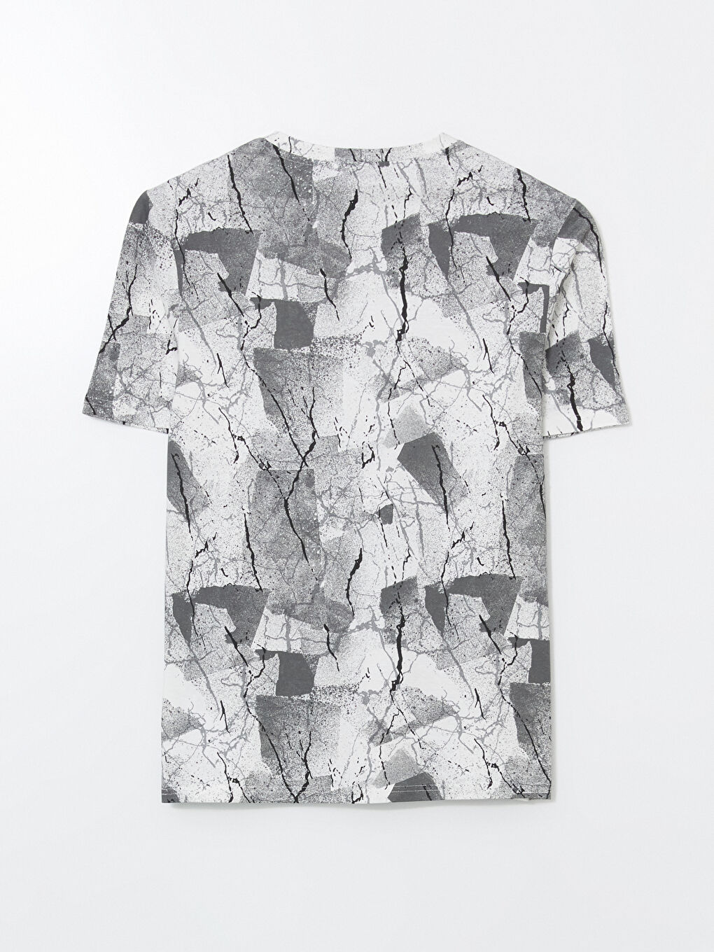 Crew Neck Patterned Jersey Men's T-Shirt -S5IL25Z8-R9J