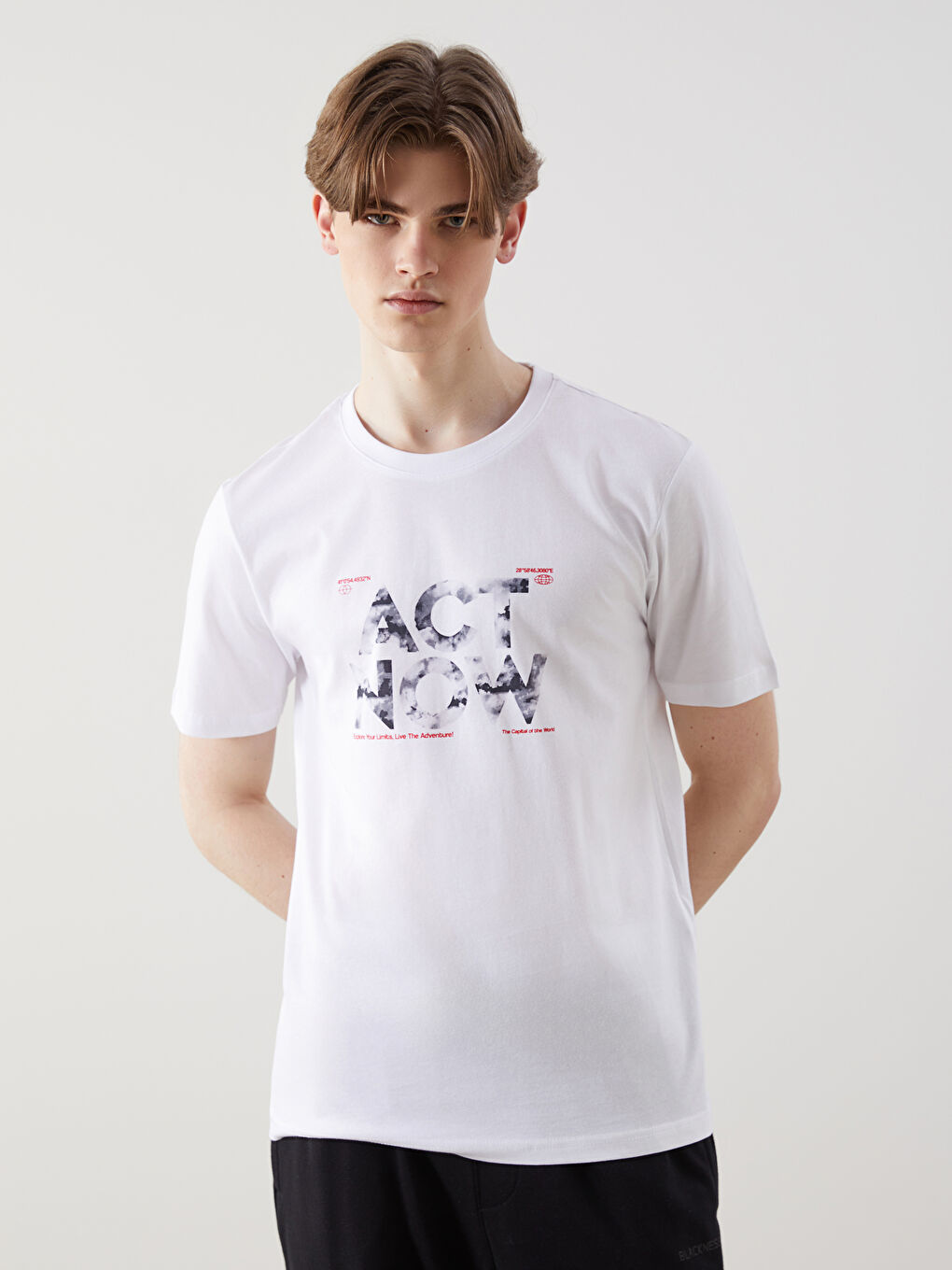 Crew Neck Printed Men's T-Shirt -S5IL26Z8-Q6K