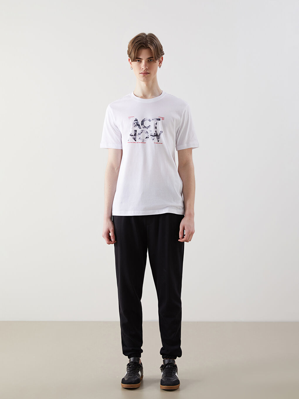 Crew Neck Printed Men's T-Shirt -S5IL26Z8-Q6K
