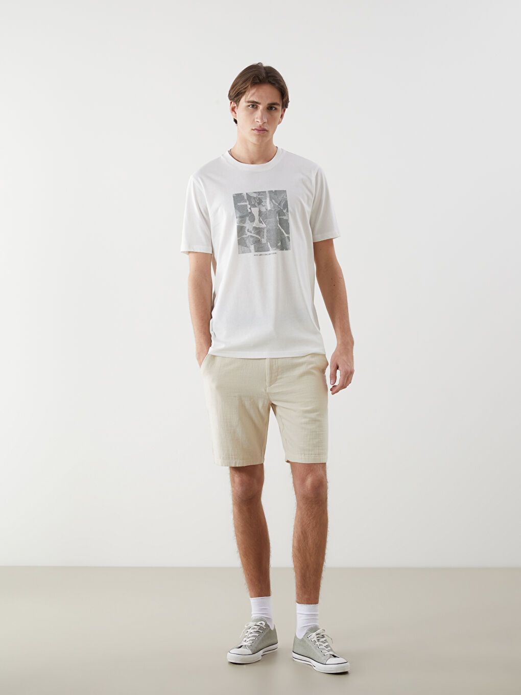 Crew Neck Printed Men's T-Shirt -S5IL30Z8-EEW