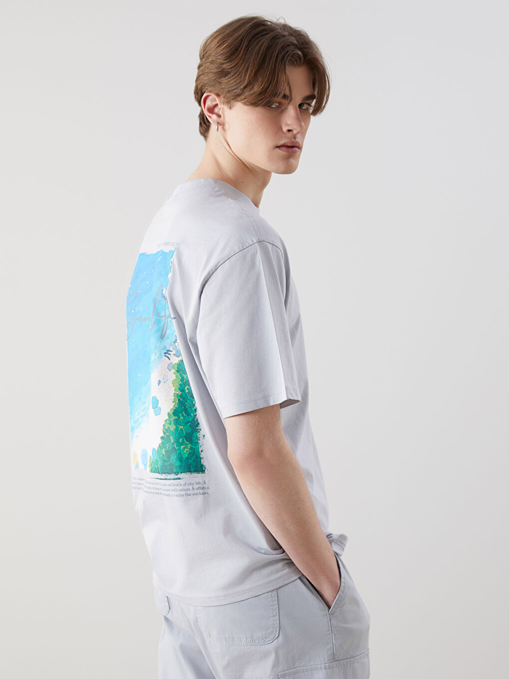Crew Neck Printed Jersey Men's T-Shirt -S5IL31Z8-YW4