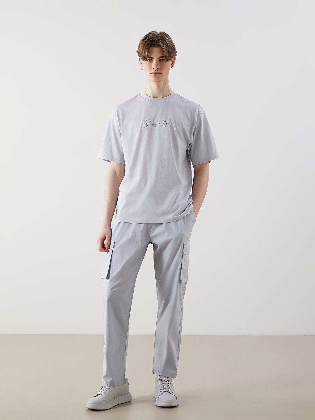Crew Neck Printed Jersey Men's T-Shirt -S5IL31Z8-YW4