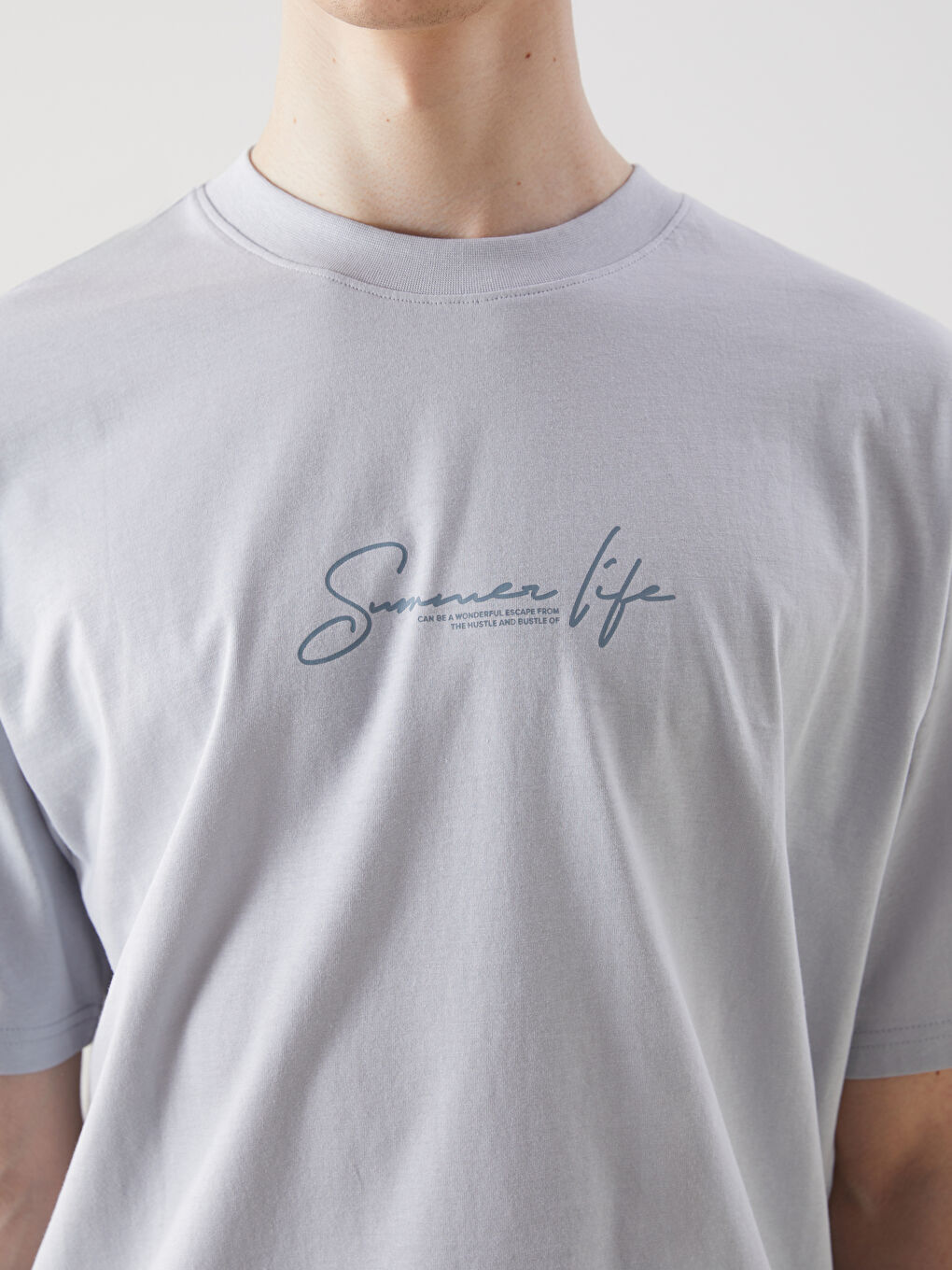 Crew Neck Printed Jersey Men's T-Shirt -S5IL31Z8-YW4