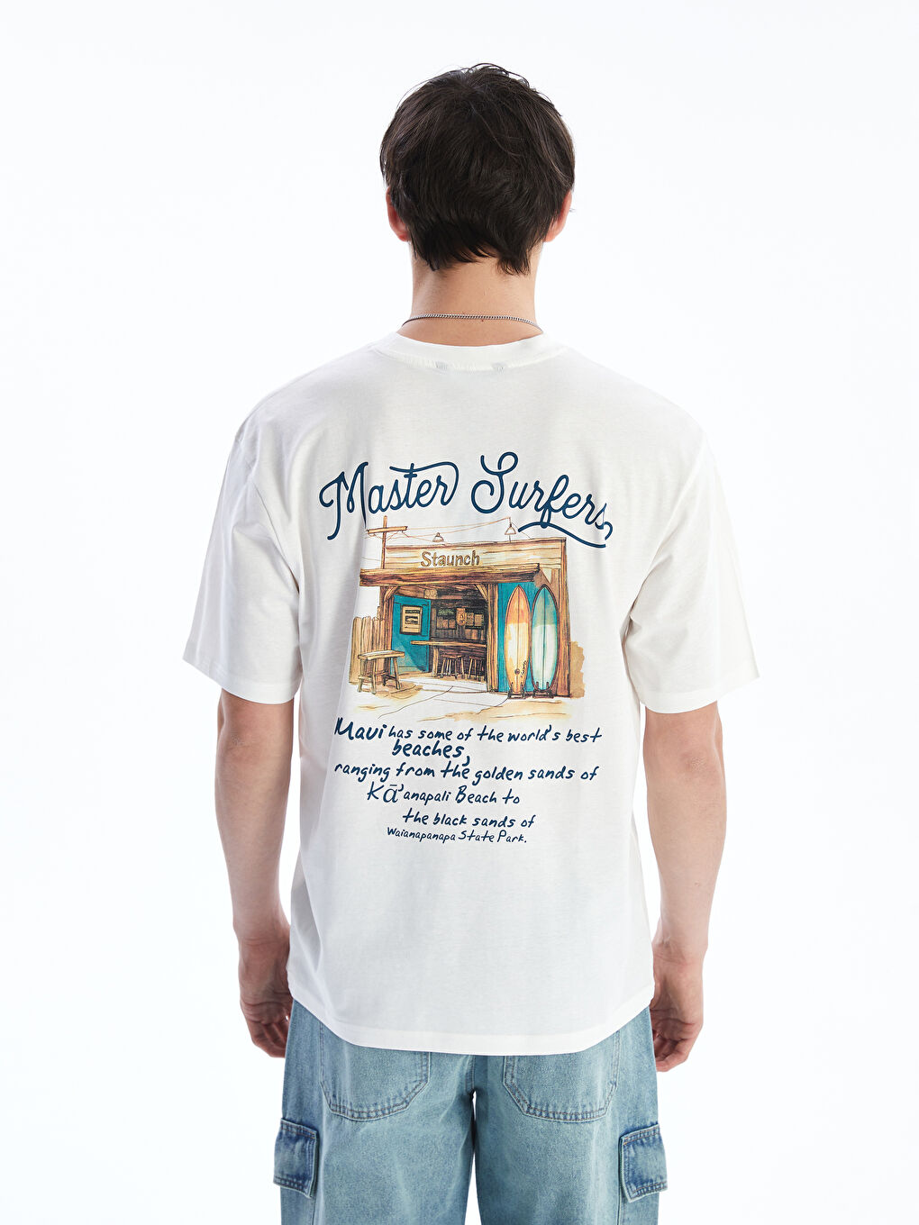 XSIDE Crew Neck Short Sleeve Printed Men's T-Shirt -S5IL34Z8-R9J