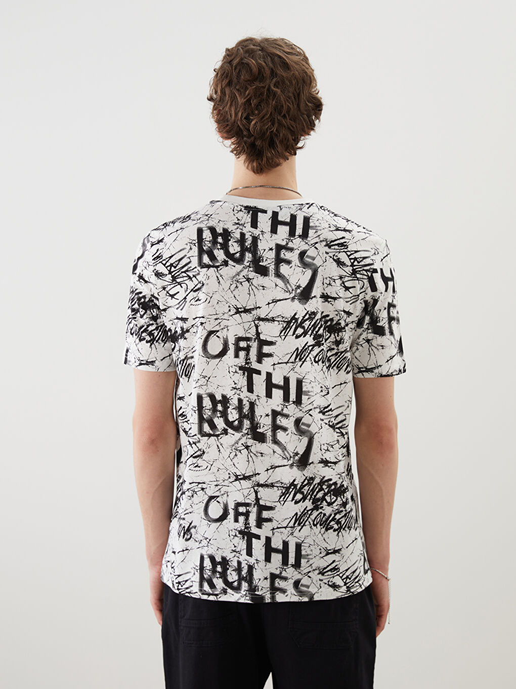 Crew Neck Printed Jersey Men's T-Shirt -S5IL36Z8-R9J