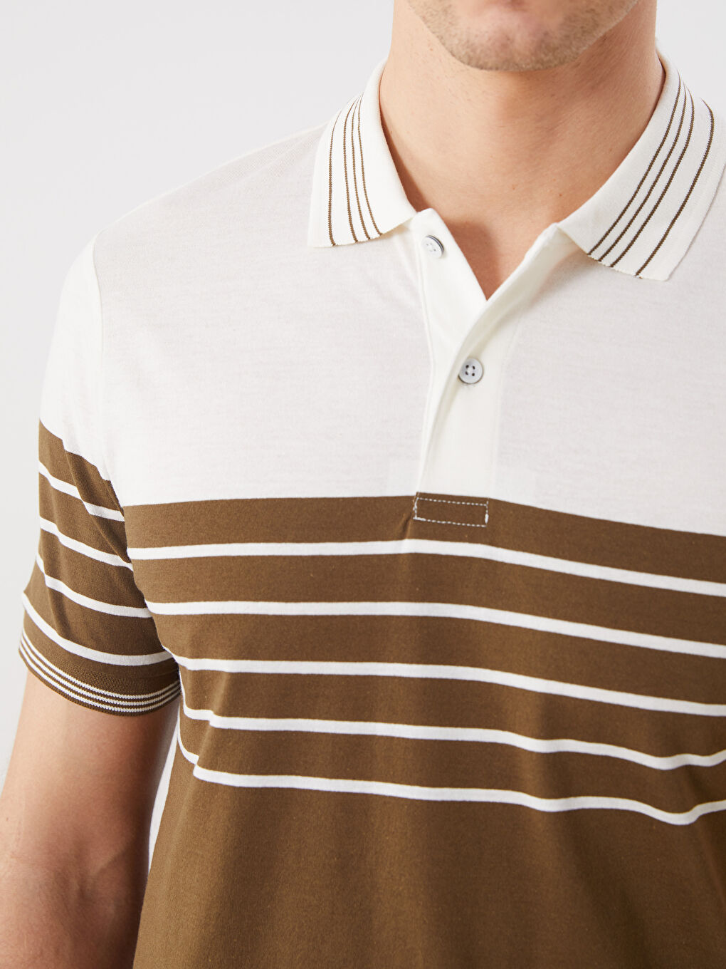 LCWAIKIKI Classic Polo Neck Striped Jersey Men's T-Shirt -S5IL38Z8-LGE