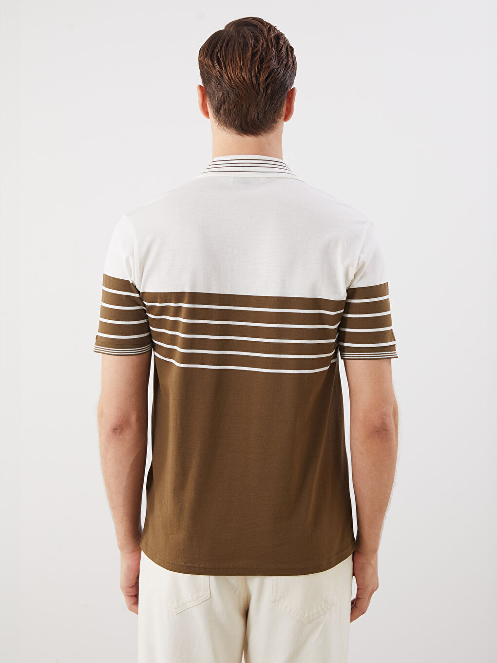 LCWAIKIKI Classic Polo Neck Striped Jersey Men's T-Shirt -S5IL38Z8-LGE