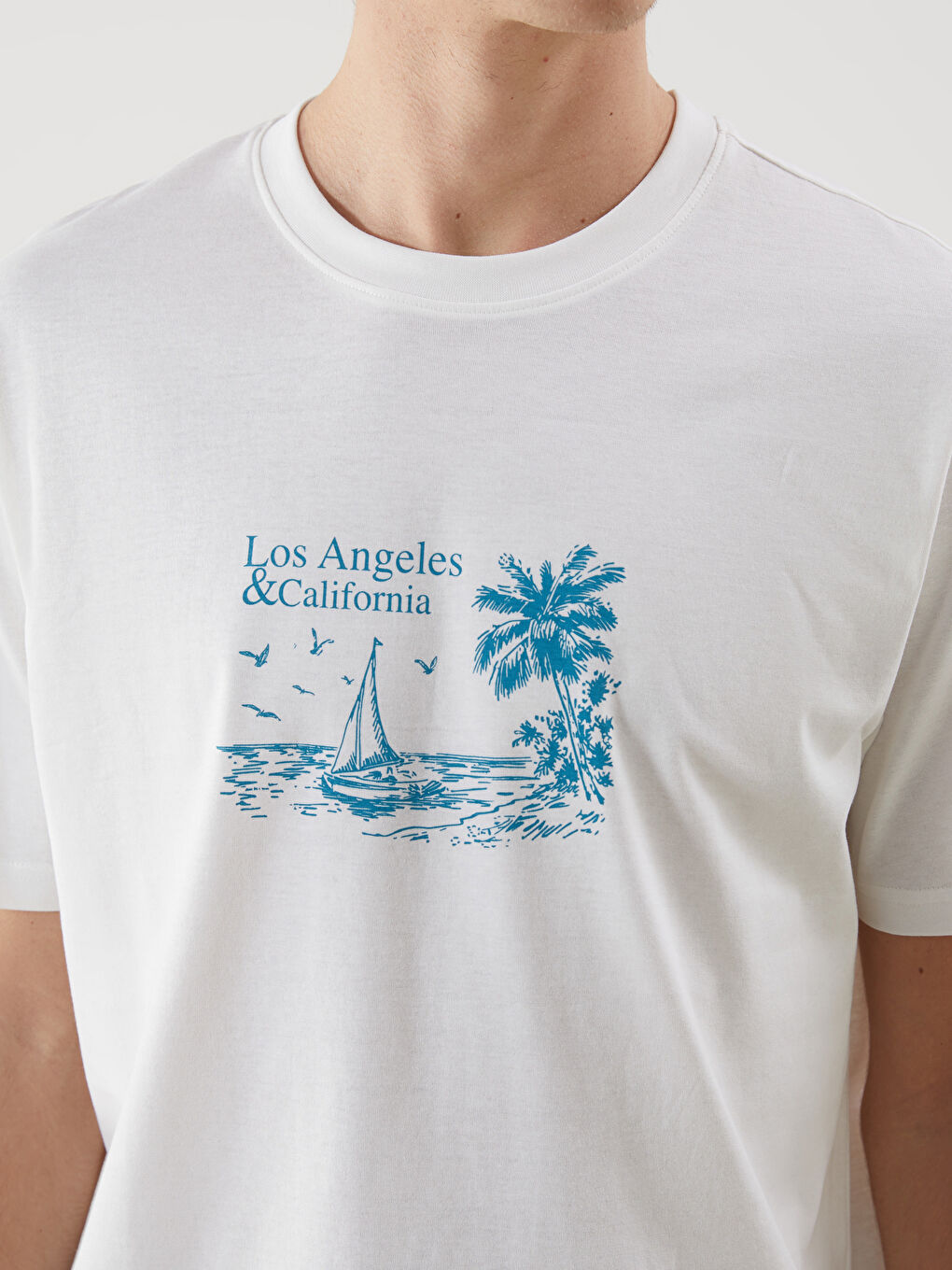 Crew Neck California Printed Jersey Men's T-Shirt -S5IL41Z8-R9J