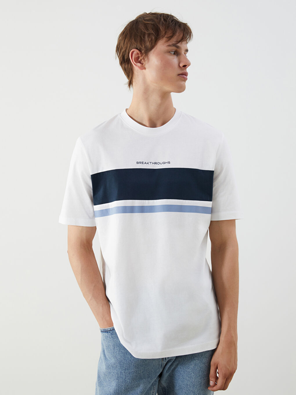 XSIDE Crew Neck Printed Jersey Men's T-Shirt -S5IL49Z8-R9J