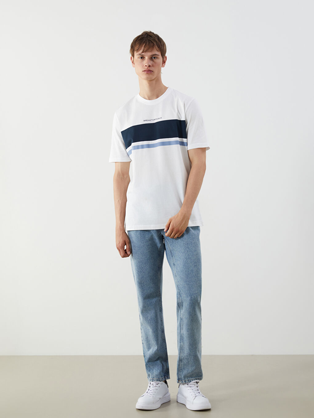 XSIDE Crew Neck Printed Jersey Men's T-Shirt -S5IL49Z8-R9J