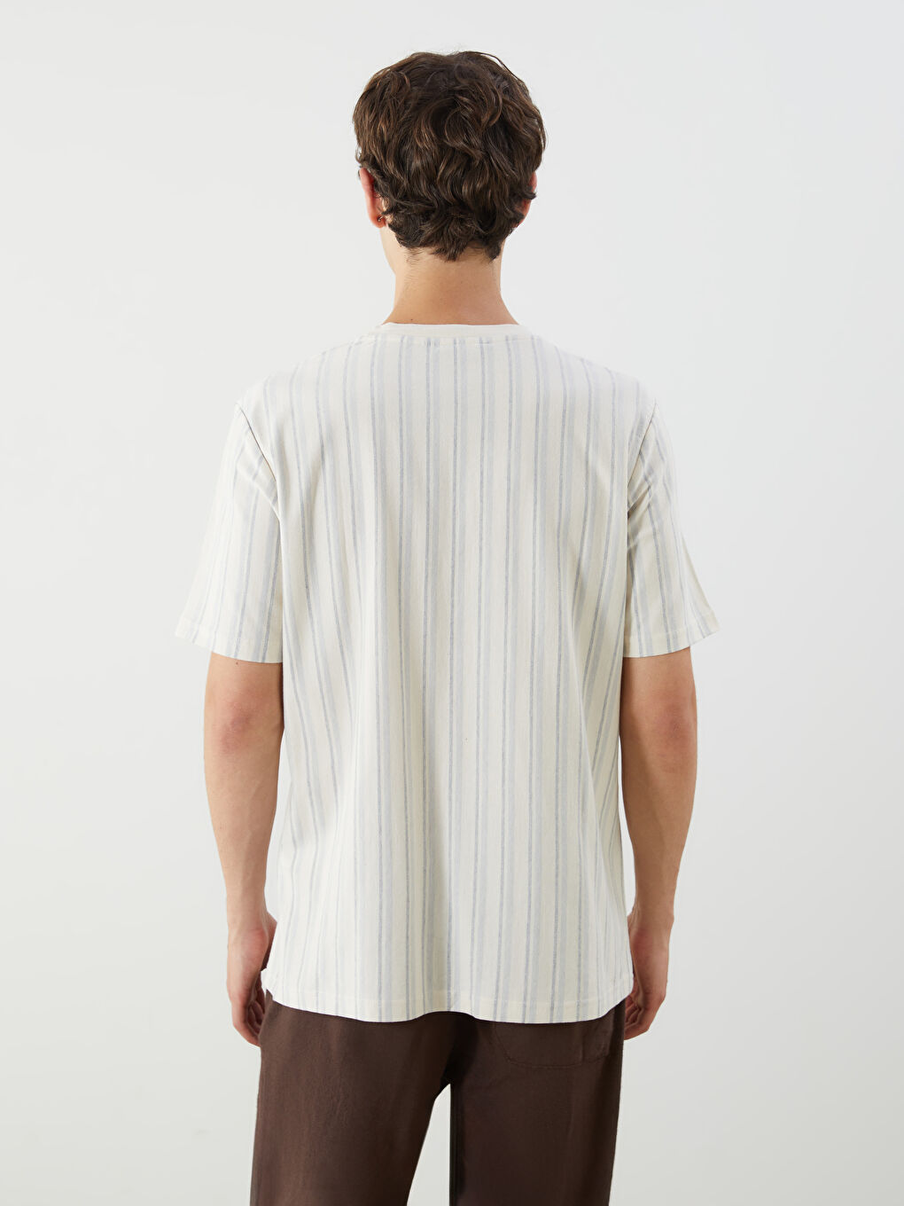 XSIDE Crew Neck Striped Jersey Men's T-Shirt -S5IL51Z8-LEN