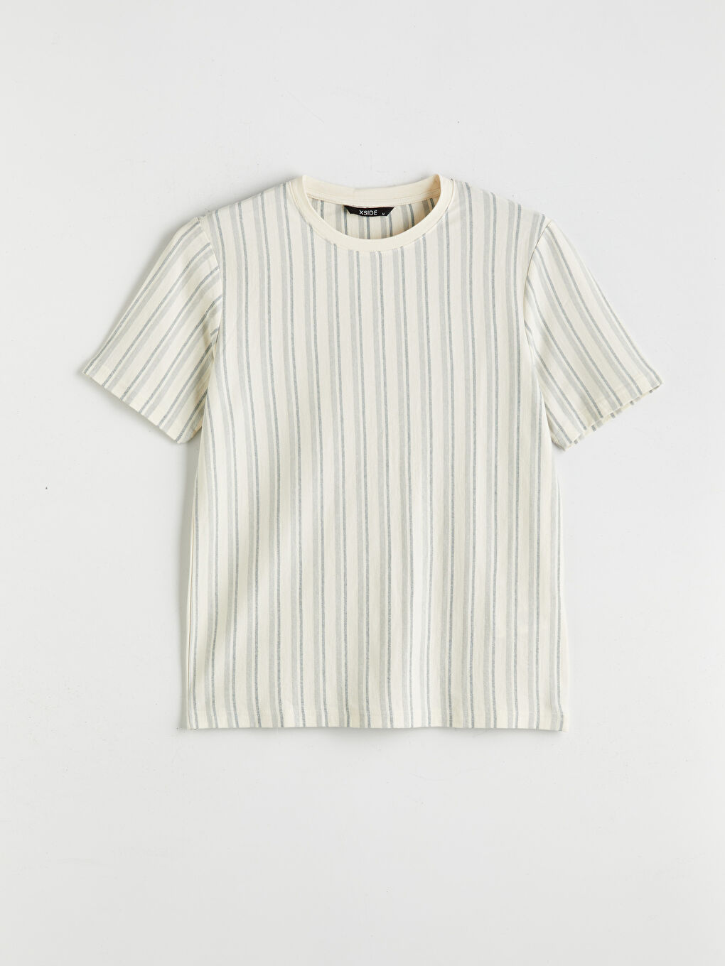 XSIDE Crew Neck Striped Jersey Men's T-Shirt -S5IL51Z8-LGD